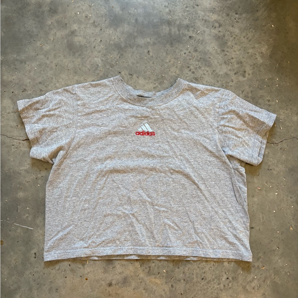 🤎3/$20🤎Adidas Heather Gray Cropped Tee